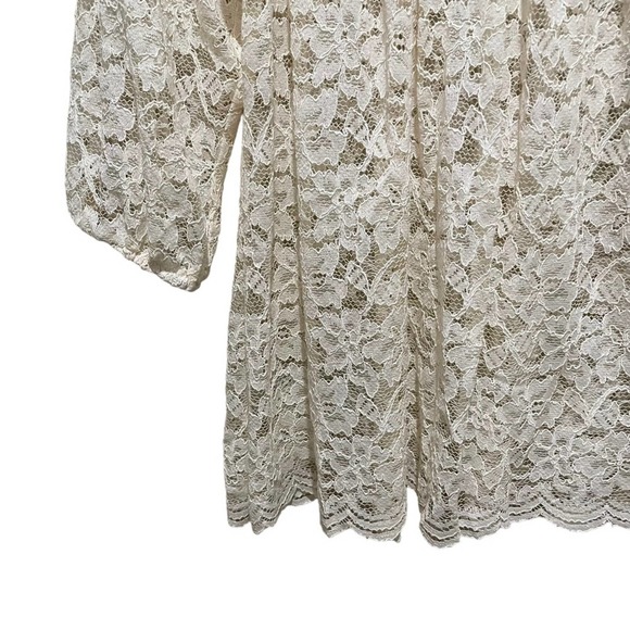 Diane von Furstenberg Elisabetta Lace Blouse Tunic Creamy White Size 2 - Picture 3 of 9